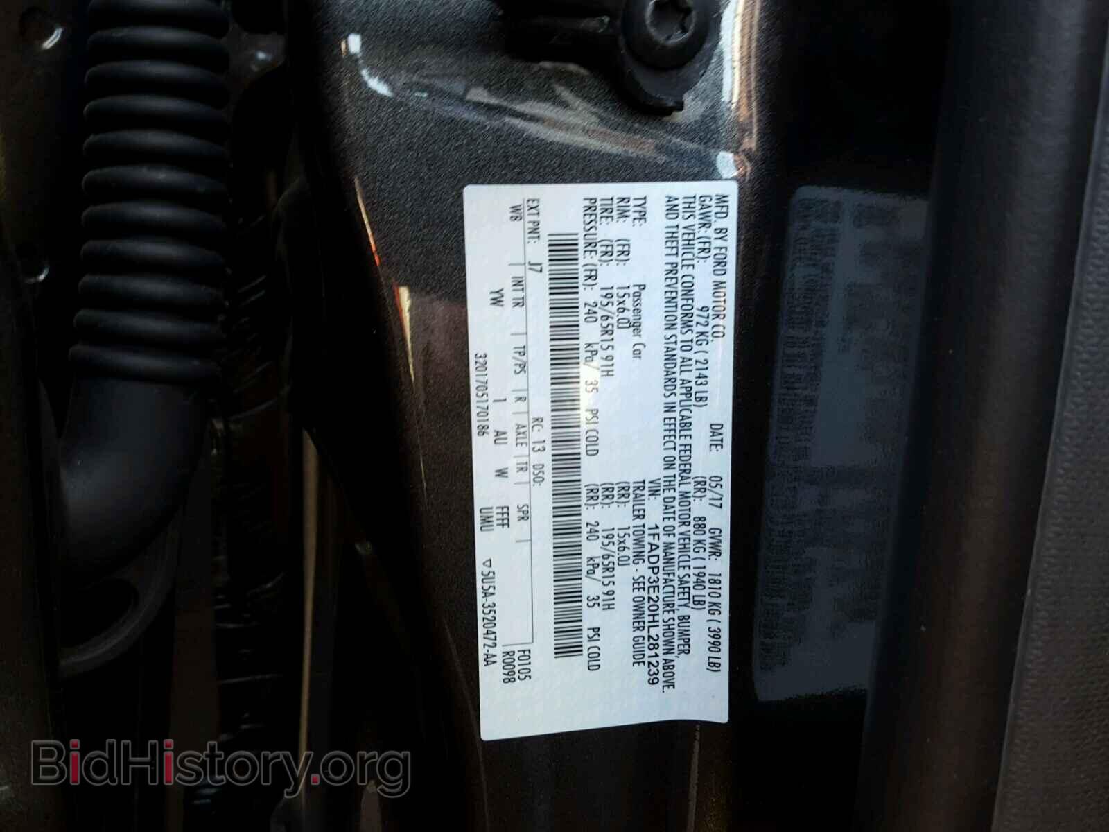 2017 FORD FOCUS - VIN: 1FADP3E20HL281239 - Фото 10