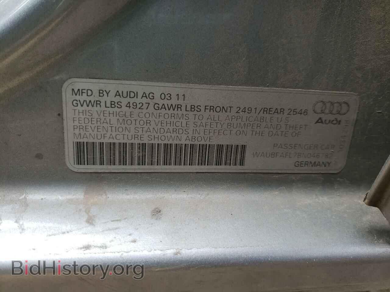 2011 AUDI A4 - VIN: WAUBFAFL7BN046782 - Фото 10