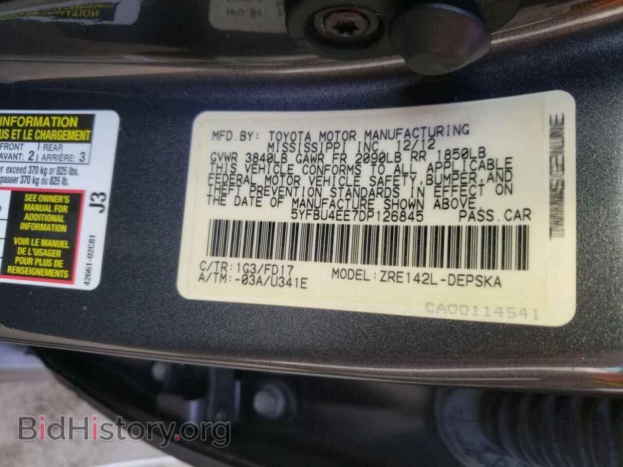 2013 TOYOTA COROLLA - VIN: 5YFBU4EE7DP126845 - Фото 10