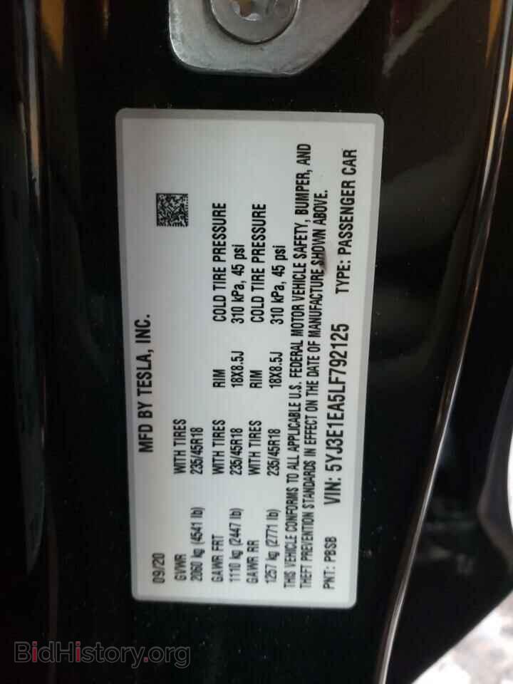 2020 TESLA MODEL 3 - VIN: 5YJ3E1EA5LF792125 - Photo 10