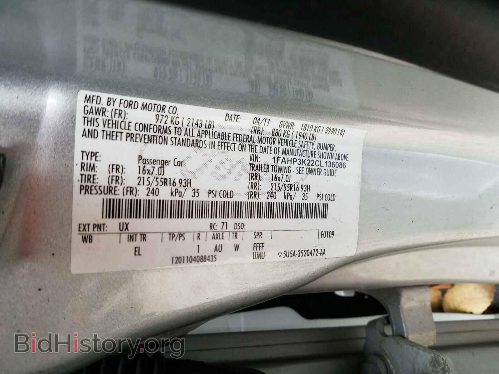 2012 FORD FOCUS - VIN: 1FAHP3K22CL136086 - Фото 10