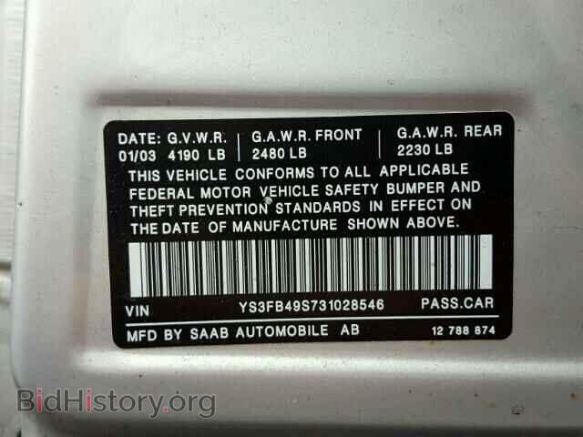 2003 SAAB 9 3 - VIN: YS3FB49S731028546 - Photo 10