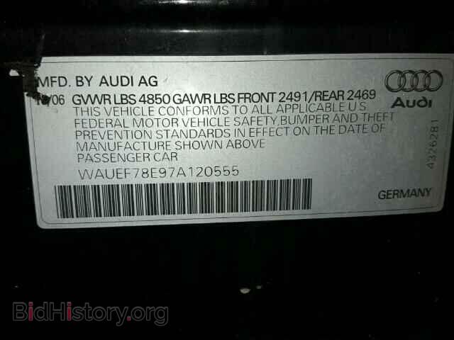 2007 AUDI A4 - VIN: WAUEF78E97A120555 - Фото 10