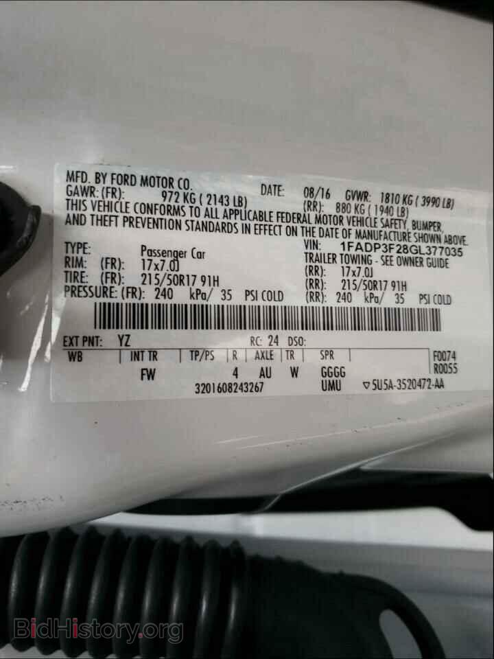 2016 FORD FOCUS - VIN: 1FADP3F28GL377035 - Photo 10