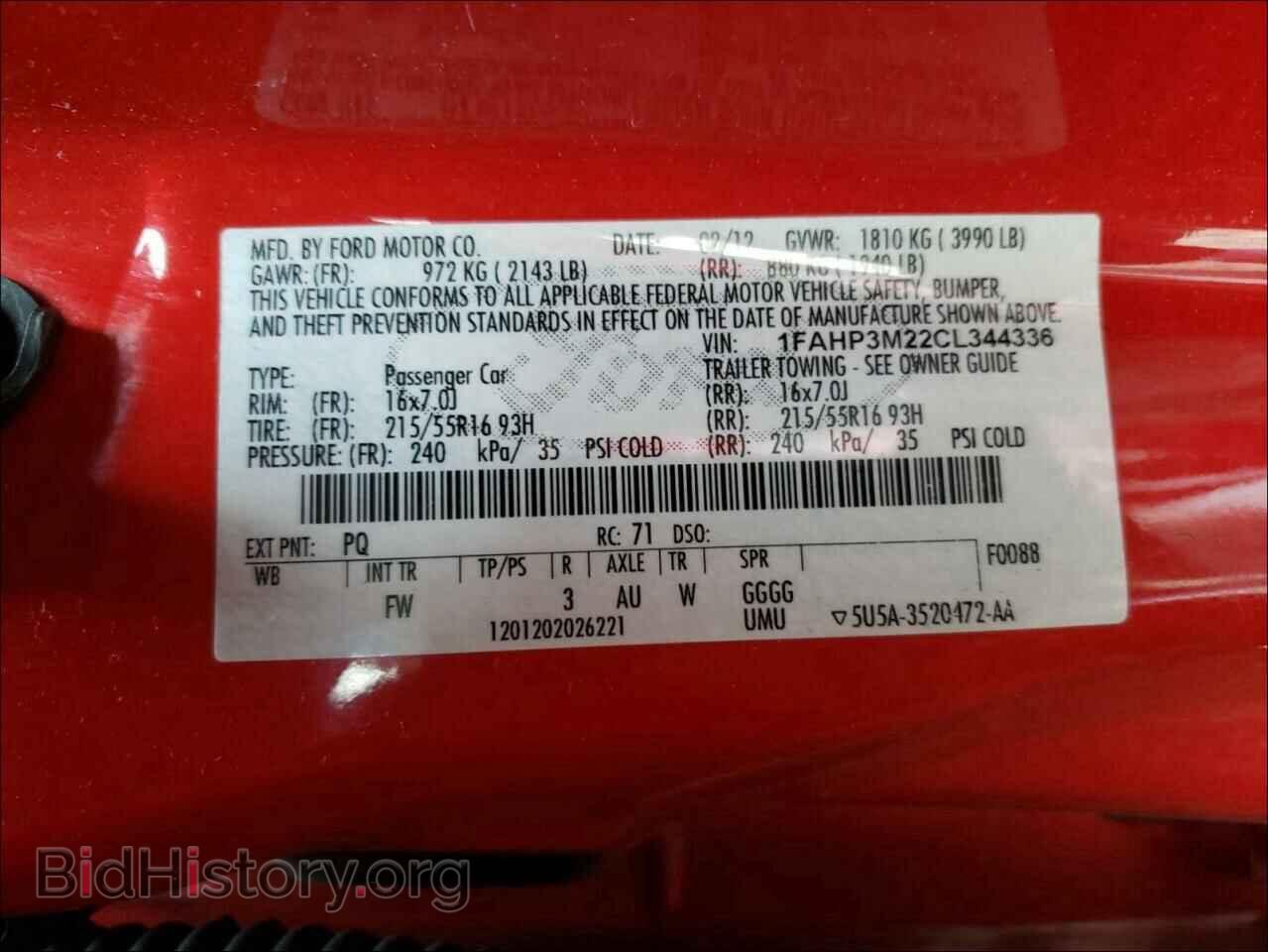 2012 FORD FOCUS - VIN: 1FAHP3M22CL344336 - Фото 10