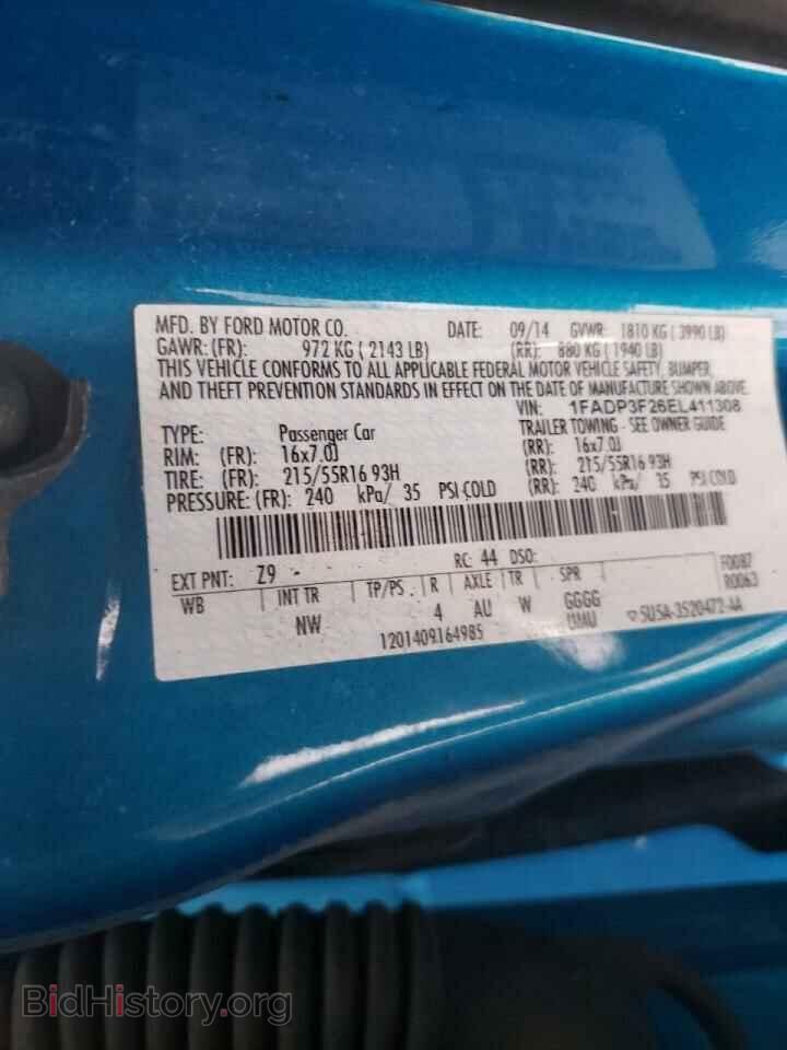 2014 FORD FOCUS - VIN: 1FADP3F26EL411308 - Фото 10