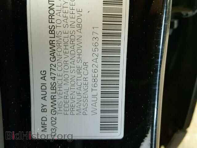 2002 AUDI A4 - VIN: WAULT68E62A256371 - Photo 10
