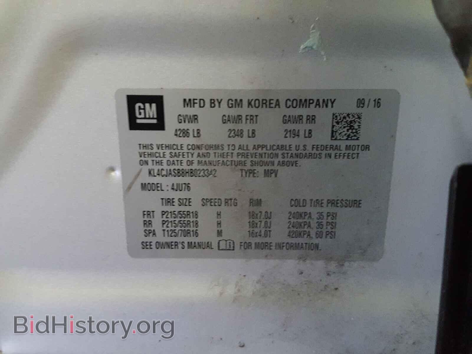2017 BUICK ENCORE - VIN: KL4CJASB8HB023342 - Фото 10