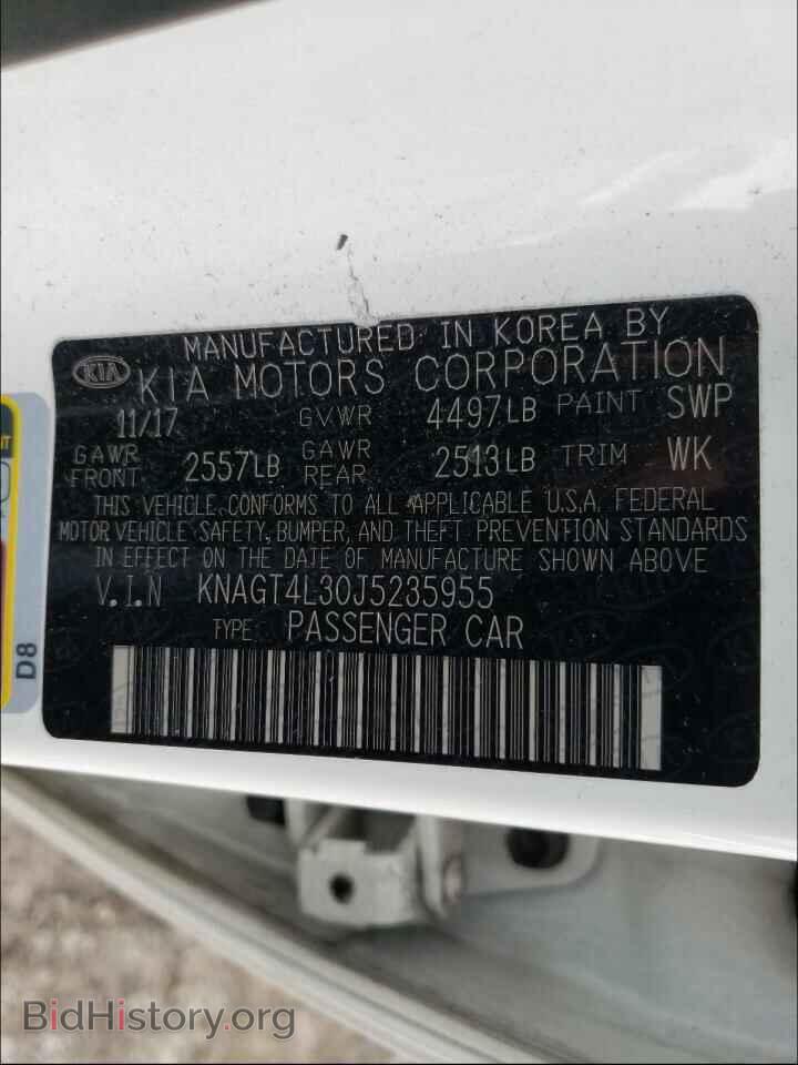 2018 KIA OPTIMA - VIN: KNAGT4L30J5235955 - Photo 10