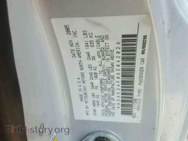 2006 MITSUBISHI ECLIPSE - VIN: 4A3AK24F06E042024 - Фото 10