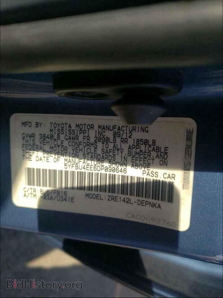 2013 TOYOTA COROLLA - VIN: 5YFBU4EE6DP090646 - Фото 10