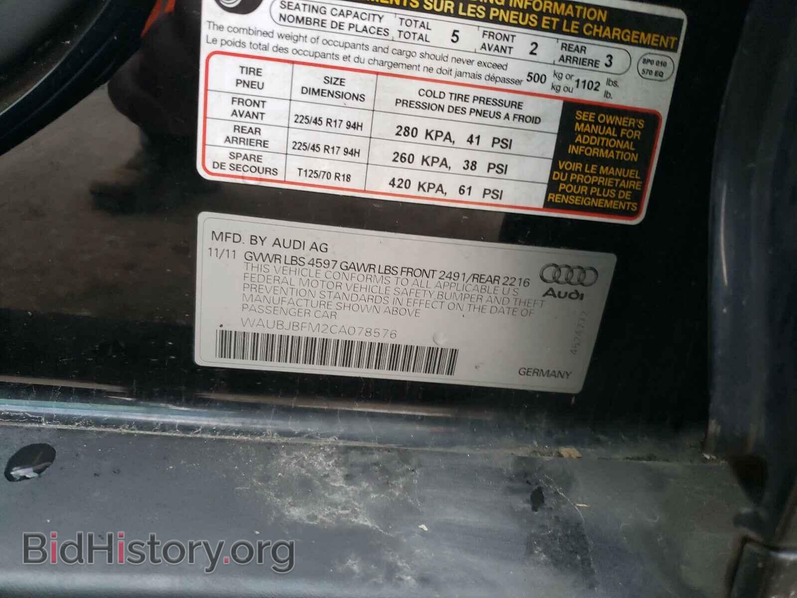 2012 AUDI A3 - VIN: WAUBJBFM2CA078576 - Photo 10