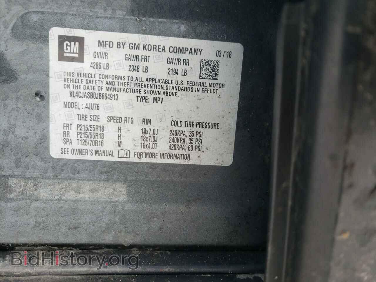 2018 BUICK ENCORE - VIN: KL4CJASB0JB664913 - Photo 10