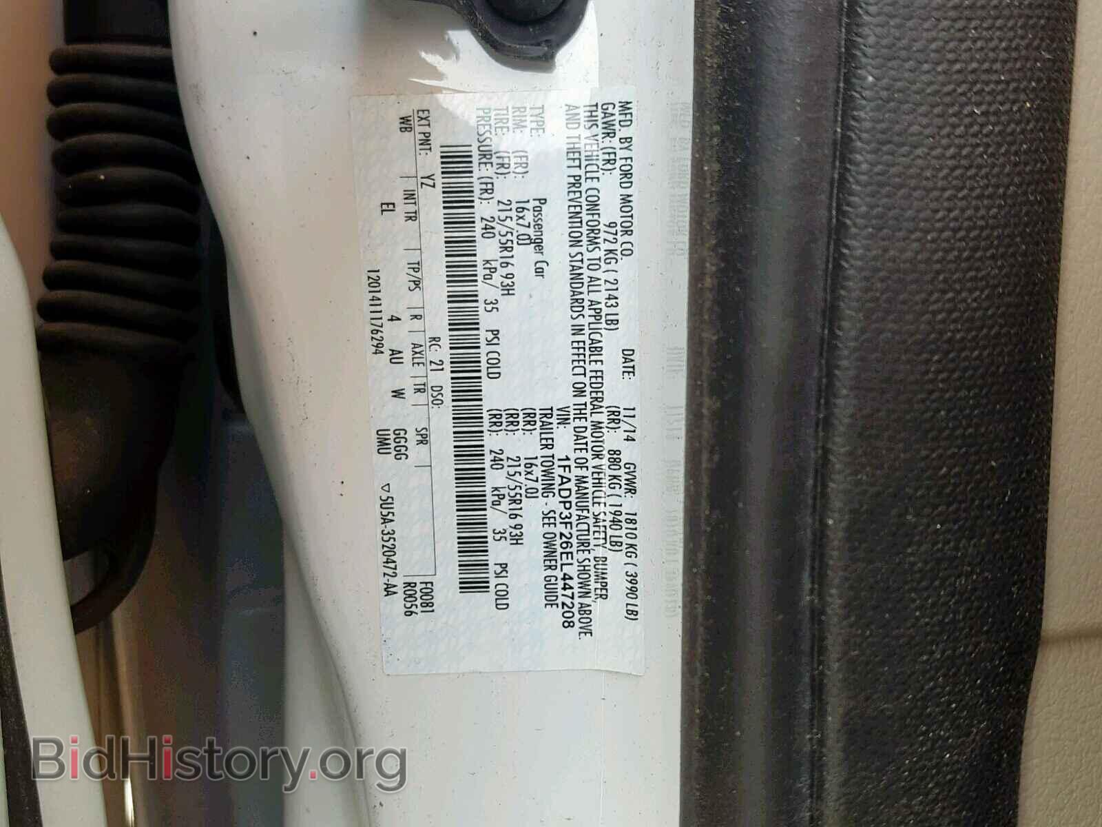 2014 FORD FOCUS - VIN: 1FADP3F26EL447208 - Фото 10