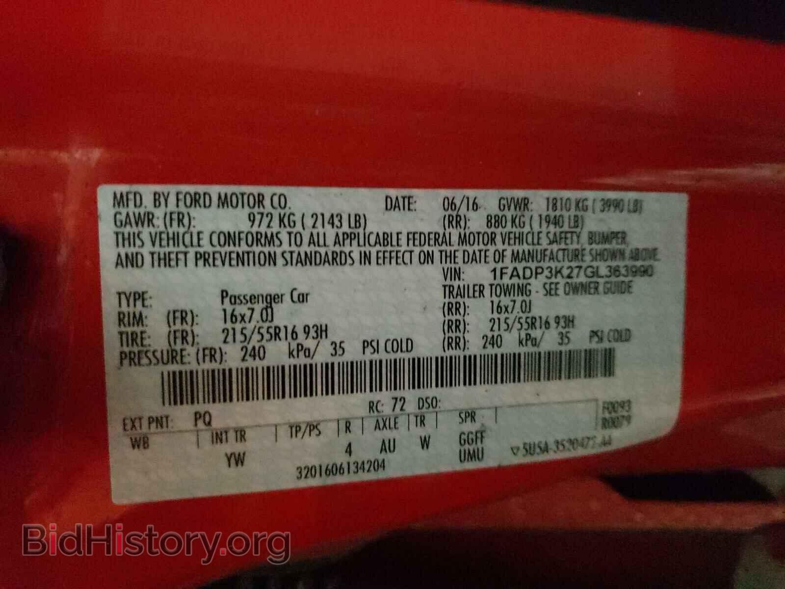2016 FORD FOCUS - VIN: 1FADP3K27GL363990 - Фото 10