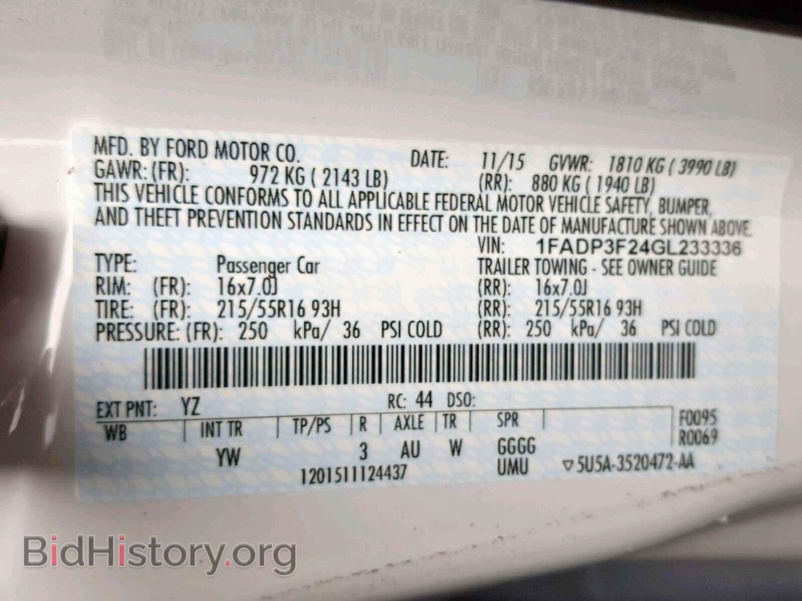 2016 FORD FOCUS SE - VIN: 1FADP3F24GL233336 - Фото 10