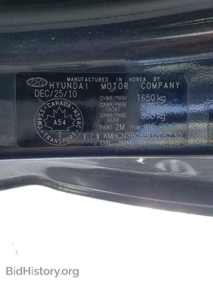 2011 HYUNDAI ACCENT - VIN: KMHCN3BC6BU206230 - Фото 10