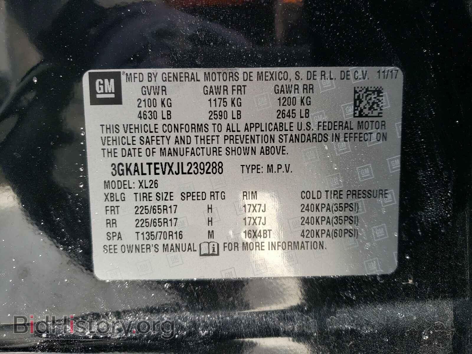2018 GMC TERRAIN - VIN: 3GKALTEVXJL239288 - Фото 10