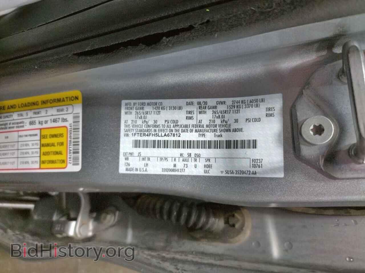 2020 FORD RANGER - VIN: 1FTER4FH5LLA67812 - Фото 10