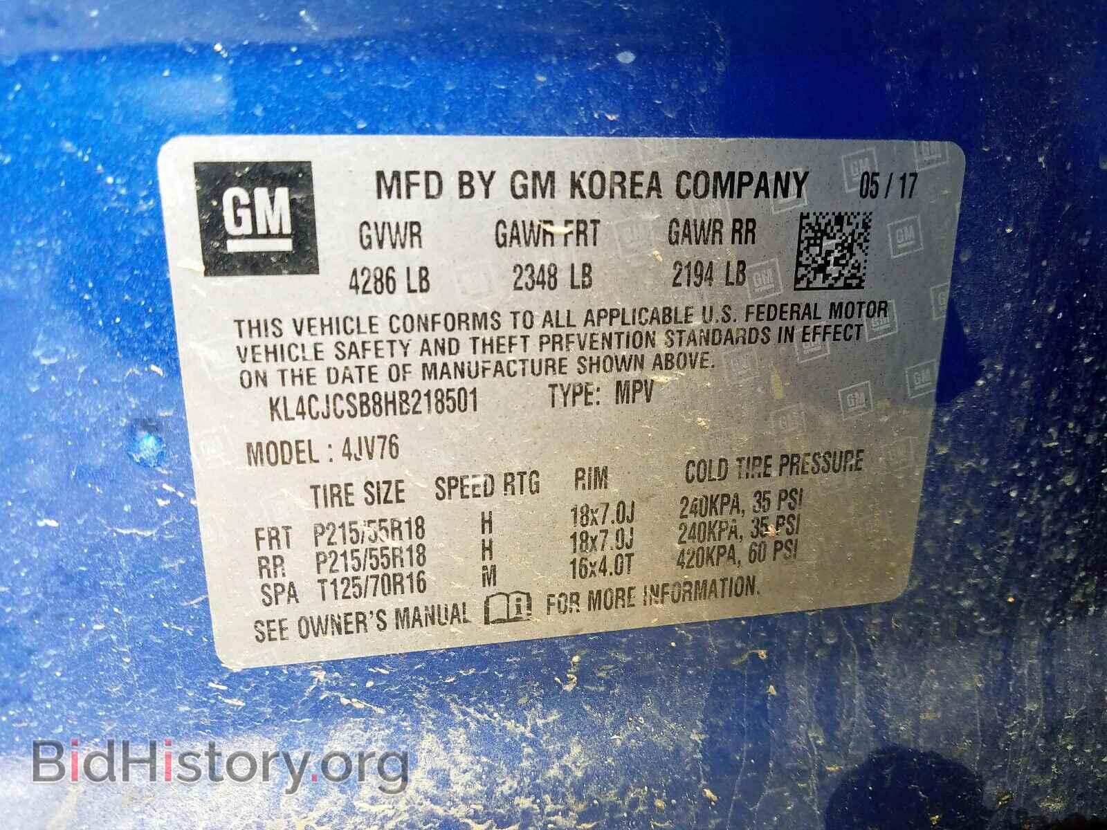 2017 BUICK ENCORE - VIN: KL4CJCSB8HB218501 - Photo 10