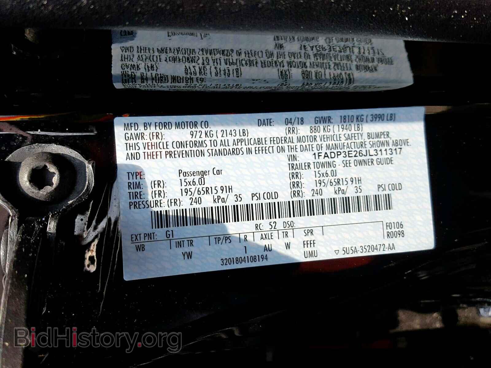 2018 FORD FOCUS - VIN: 1FADP3E26JL311317 - Photo 10
