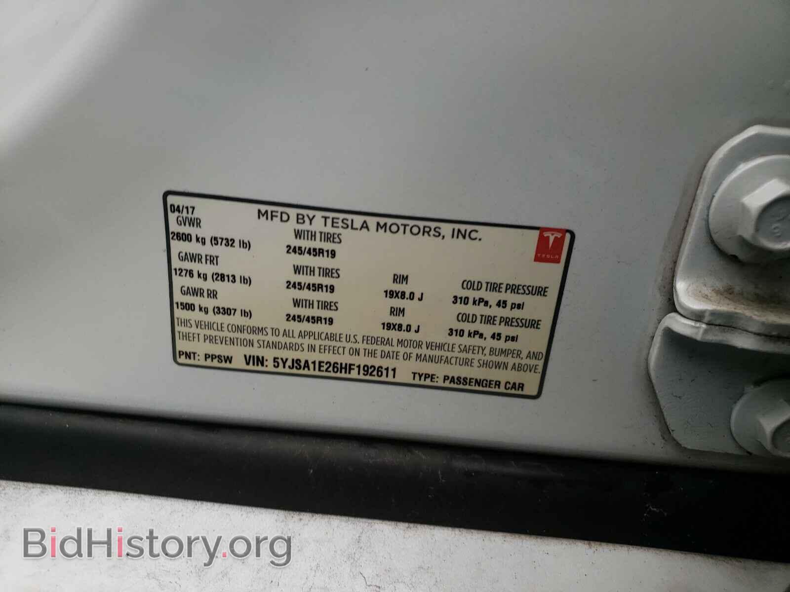 2017 TESLA MODEL S - VIN: 5YJSA1E26HF192611 - Photo 10