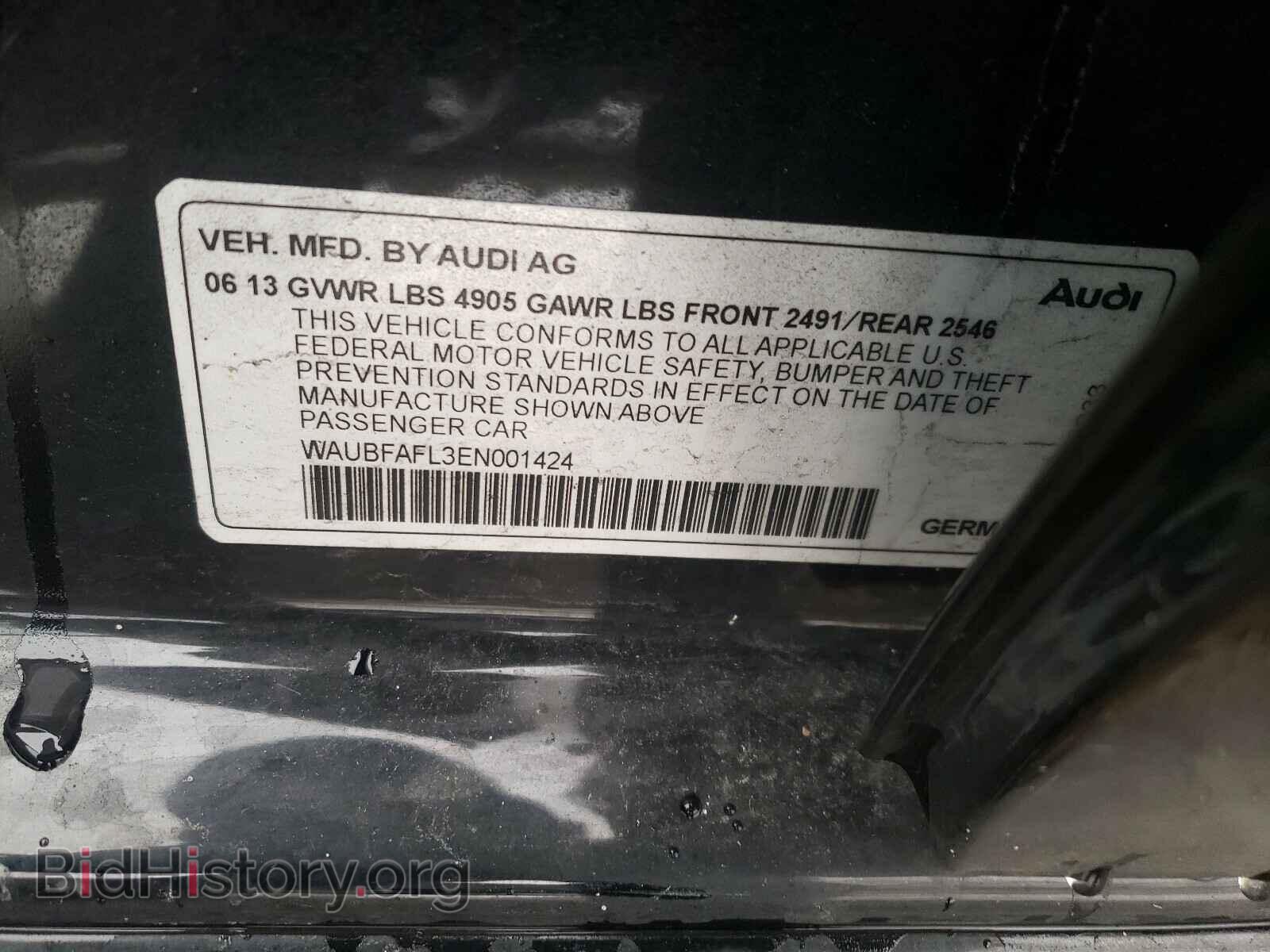 2014 AUDI A4 - VIN: WAUBFAFL3EN001424 - Фото 10