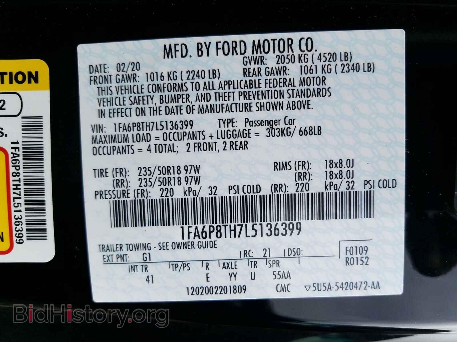 2020 FORD MUSTANG - VIN: 1FA6P8TH7L5136399 - Фото 10
