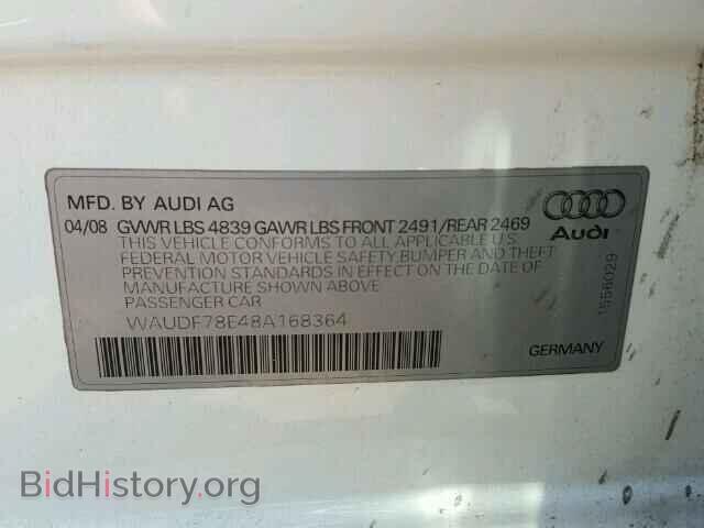 2008 AUDI A4 - VIN: WAUDF78E48A168364 - Фото 10