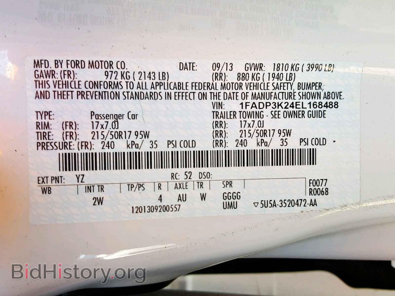 2014 FORD FOCUS SE - VIN: 1FADP3K24EL168488 - Фото 10