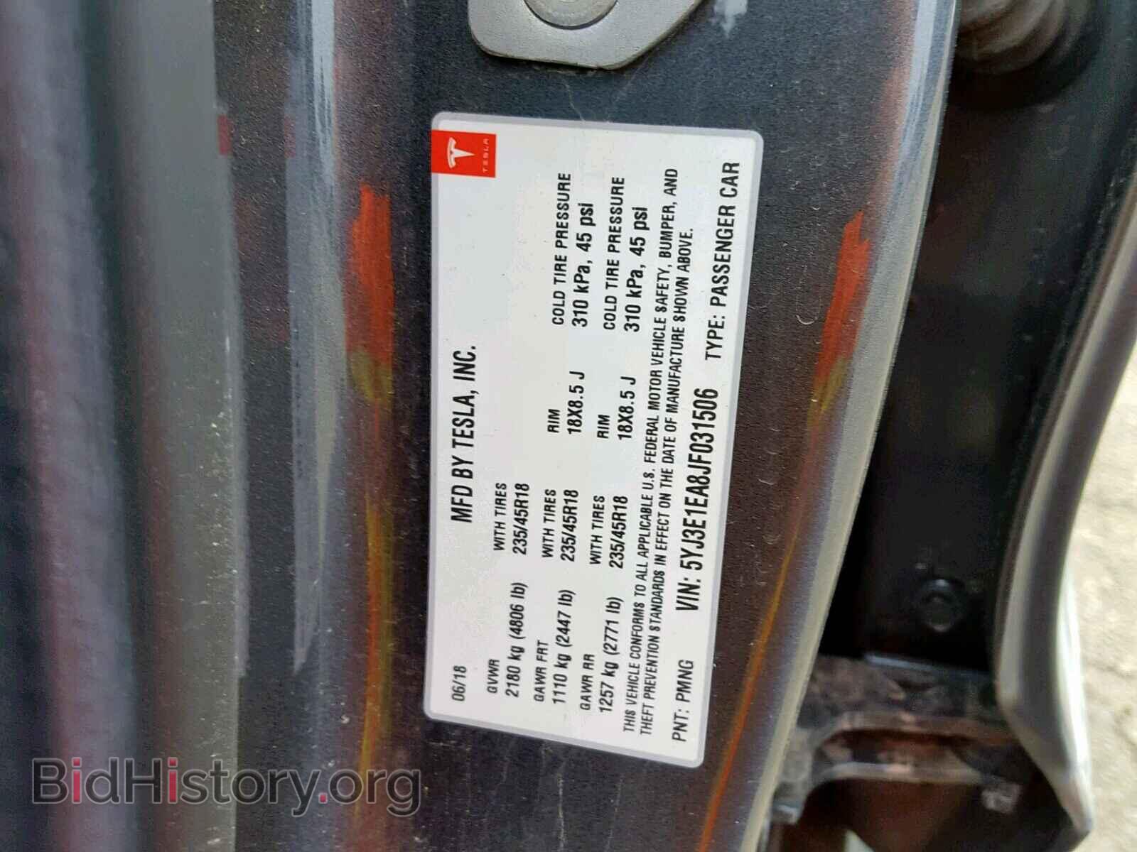 2018 TESLA MODEL 3 - VIN: 5YJ3E1EA8JF031506 - Photo 10