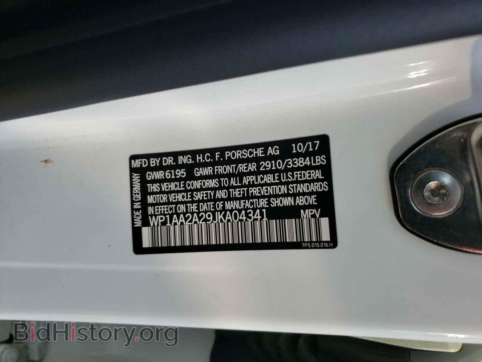 2018 PORSCHE CAYENNE - VIN: WP1AA2A29JKA04341 - Фото 10
