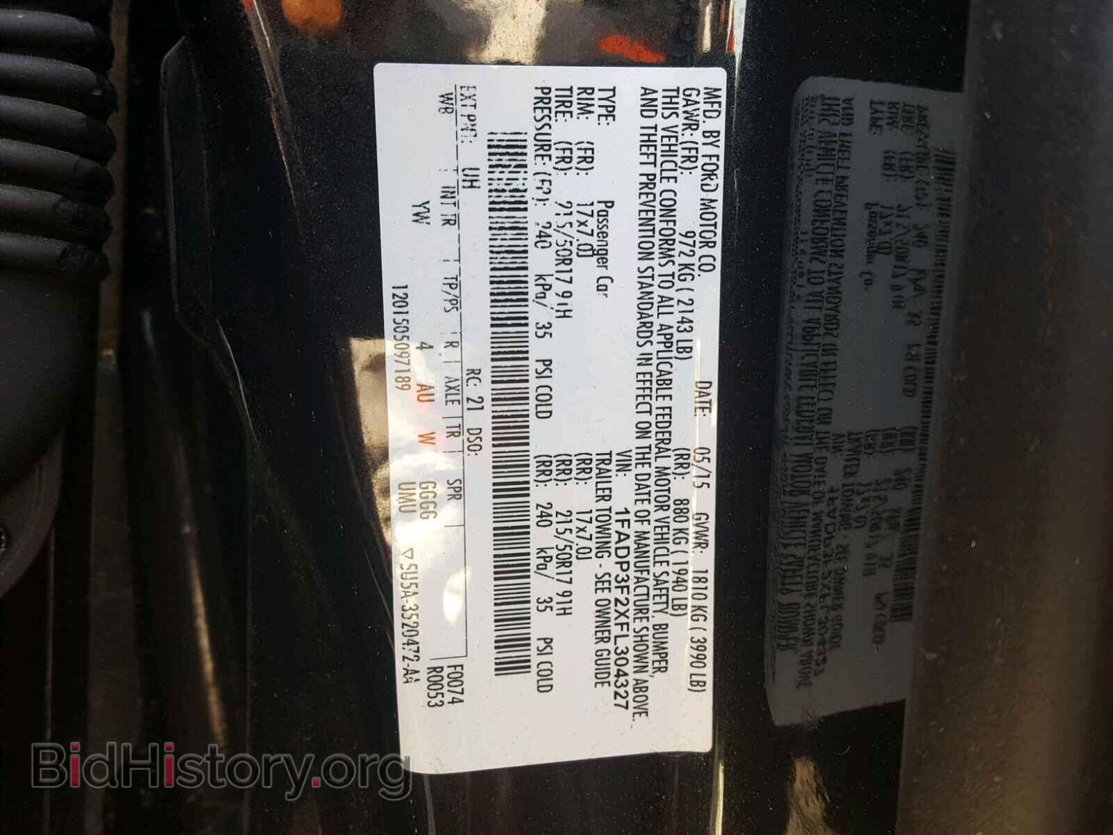 2015 FORD FOCUS - VIN: 1FADP3F2XFL304327 - Фото 10