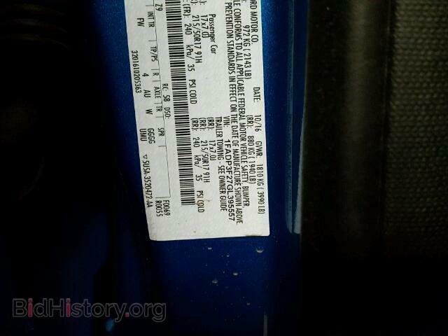 2016 FORD FOCUS - VIN: 1FADP3F27GL395557 - Фото 10