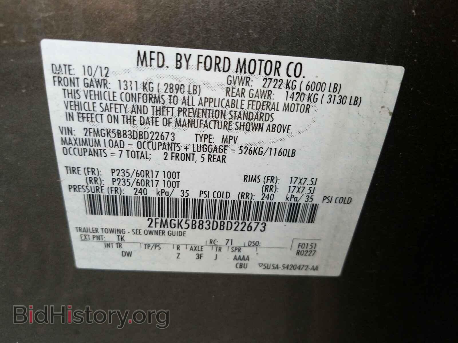 2013 FORD FLEX - VIN: 2FMGK5B83DBD22673 - Photo 10