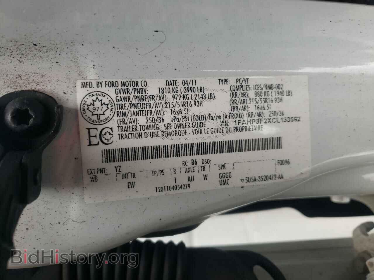 2012 FORD FOCUS - VIN: 1FAHP3F2XCL133592 - Фото 10
