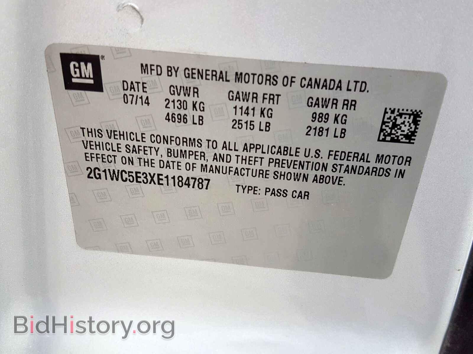 2014 CHEVROLET IMPALA - VIN: 2G1WC5E3XE1184787 - Фото 10