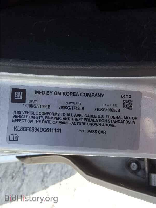 2013 CHEVROLET SPARK - VIN: KL8CF6S94DC611141 - Фото 10