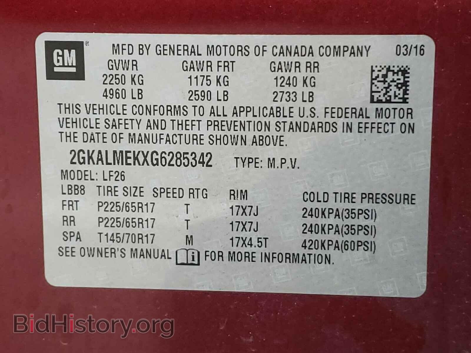 2016 GMC TERRAIN - VIN: 2GKALMEKXG6285342 - Photo 10