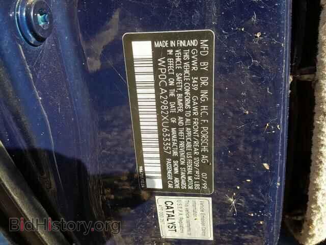 1999 PORSCHE BOXSTER - VIN: WP0CA2982XU633357 - Фото 10