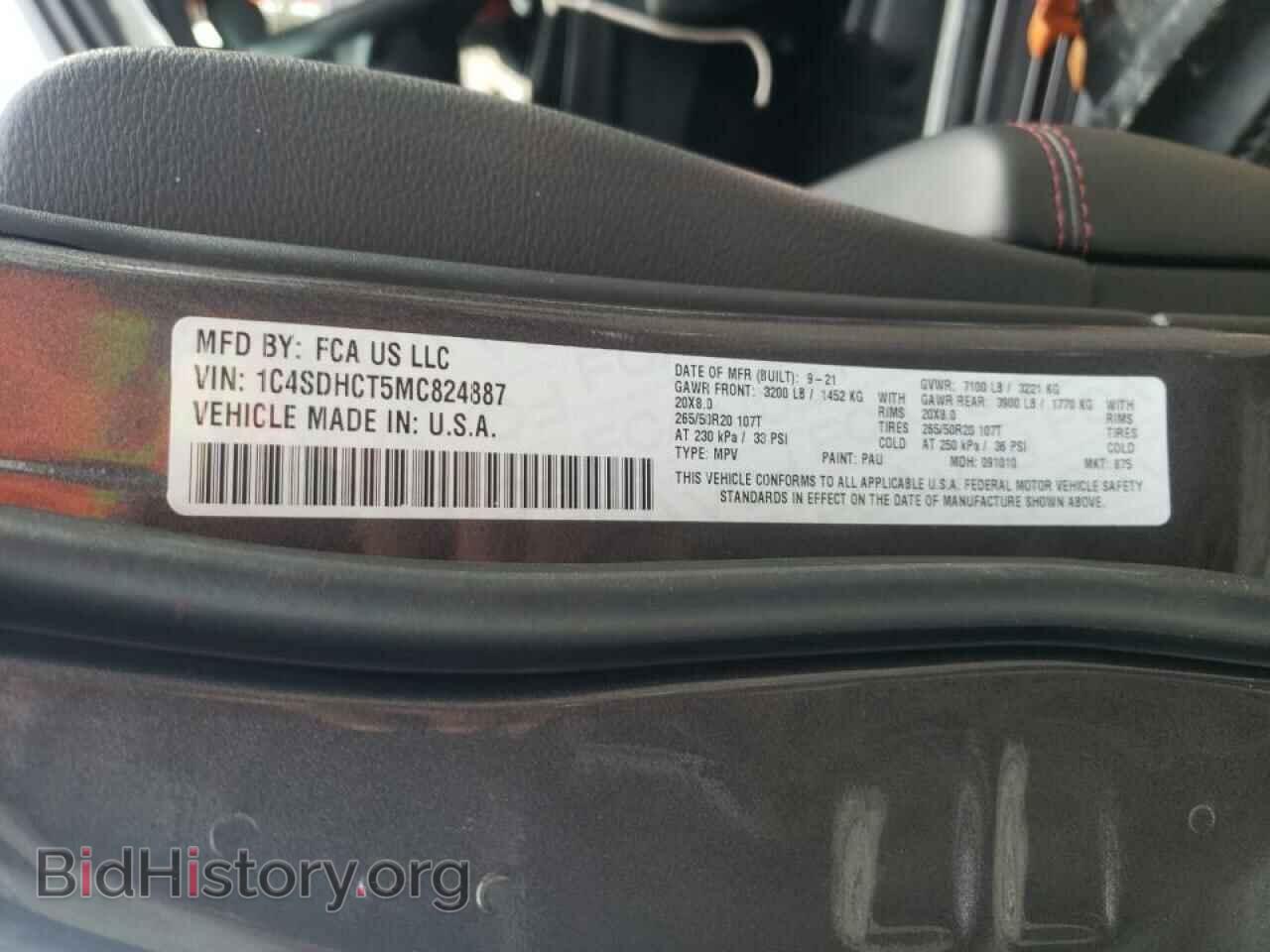 2021 DODGE DURANGO - VIN: 1C4SDHCT5MC824887 - Photo 10