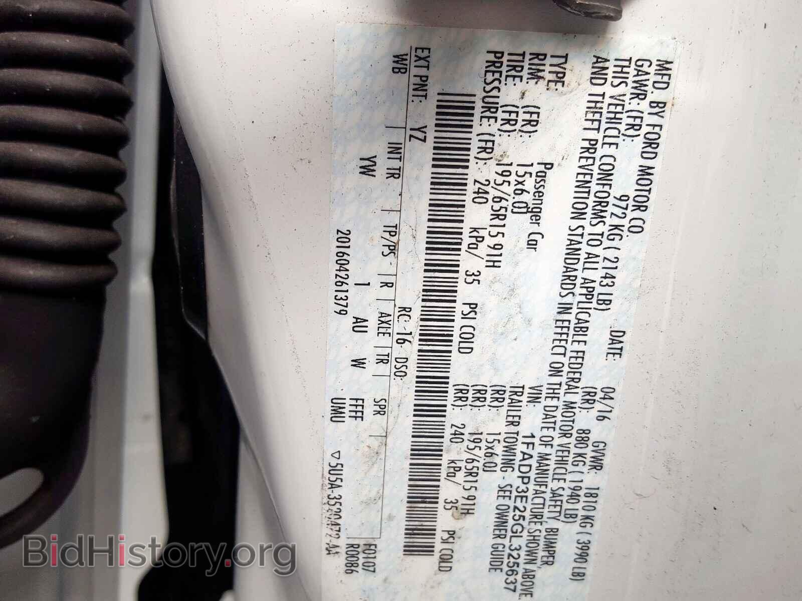 2016 FORD FOCUS - VIN: 1FADP3E25GL325637 - Фото 10