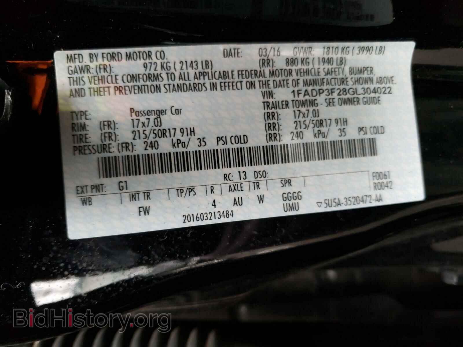 2016 FORD FOCUS - VIN: 1FADP3F28GL304022 - Фото 10