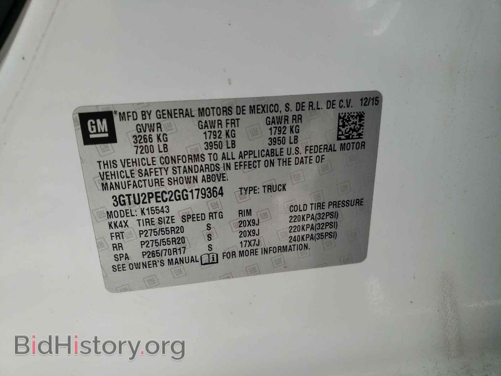 2016 GMC SIERRA - VIN: 3GTU2PEC2GG179364 - Фото 10