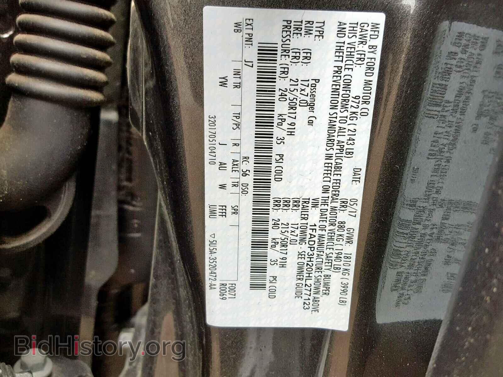 2017 FORD FOCUS - VIN: 1FADP3H20HL277123 - Фото 10