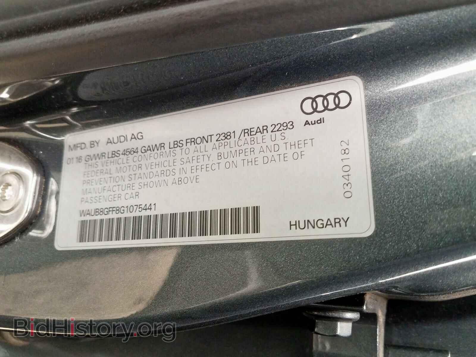 2016 AUDI A3 - VIN: WAUB8GFF8G1075441 - Фото 10