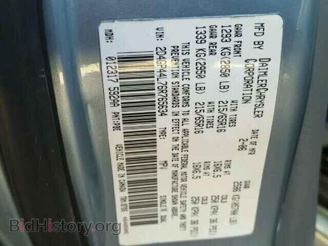 2006 DODGE CARAVAN - VIN: 2D4GP44L76R765634 - Фото 10