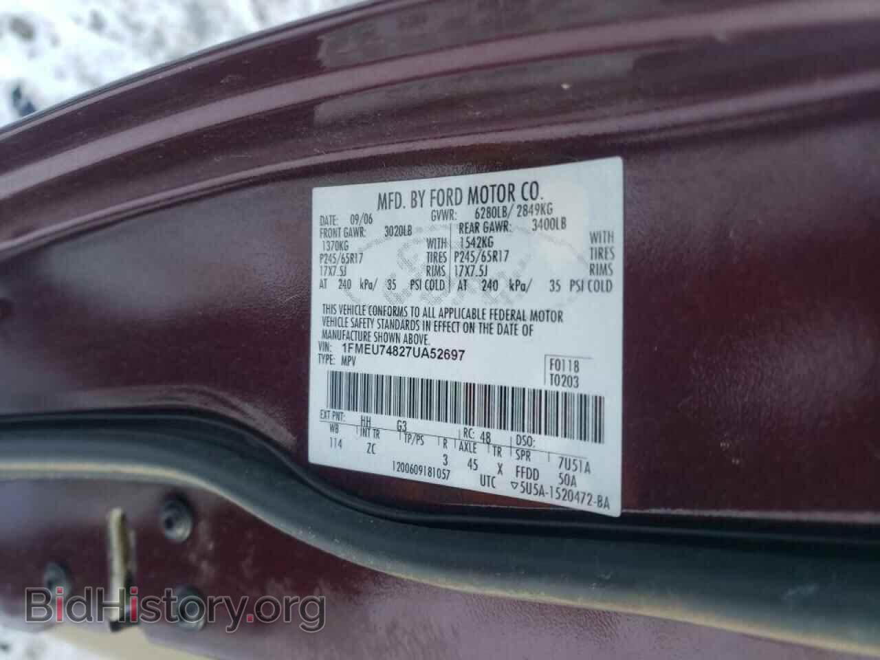 2007 FORD EXPLORER - VIN: 1FMEU74827UA52697 - Фото 10