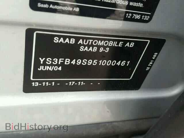 2005 SAAB 9 3 - VIN: YS3FB49S951000461 - Photo 10