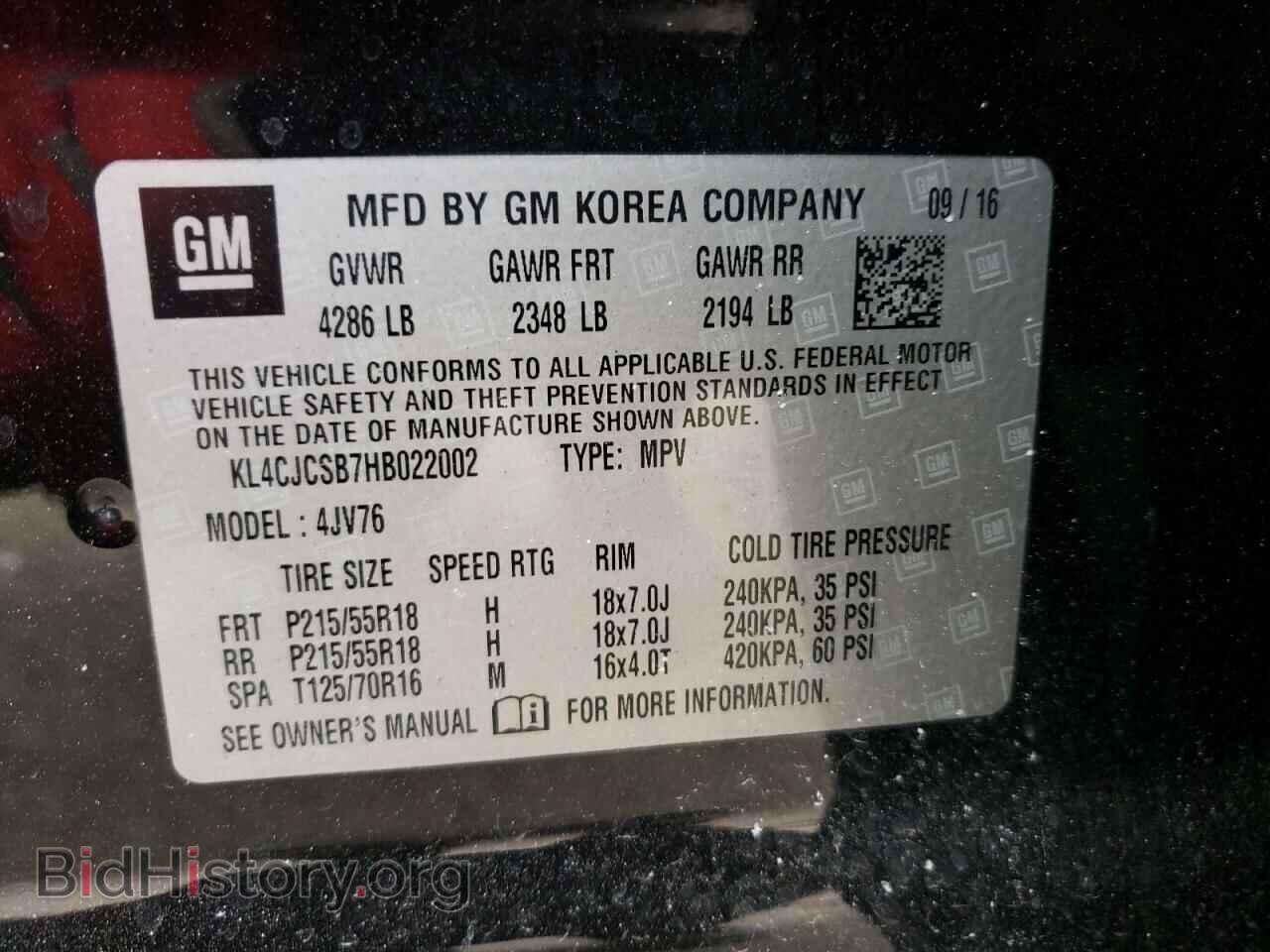 2017 BUICK ENCORE - VIN: KL4CJCSB7HB022002 - Фото 10